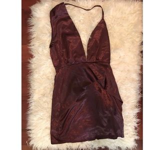 Plum asymmetrical dress